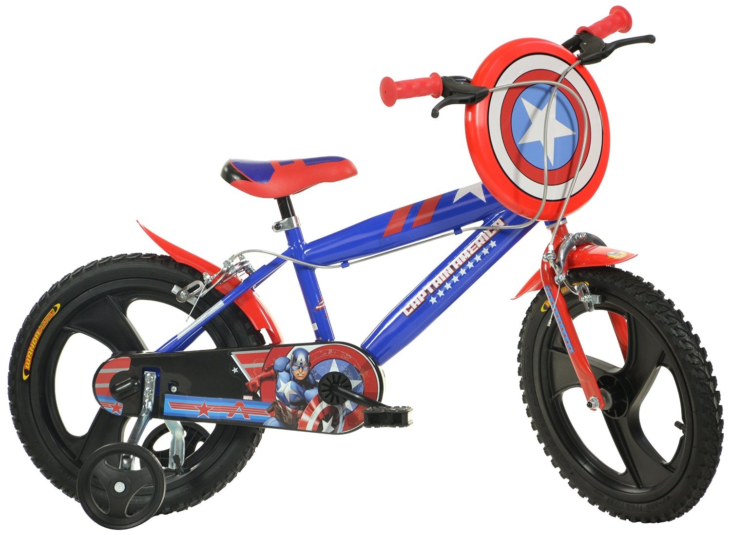 14" Captain America Kinderfahrrad Marvel Jungenfahrrad 14 Zoll Kinderrad Stützräder