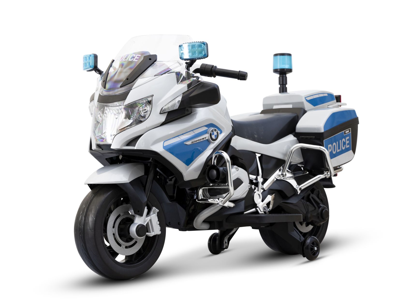 BMW Kindermotorrad Polizei Elektromotorrad R 1200 RT-P 12V Weiß elektrisch Police
